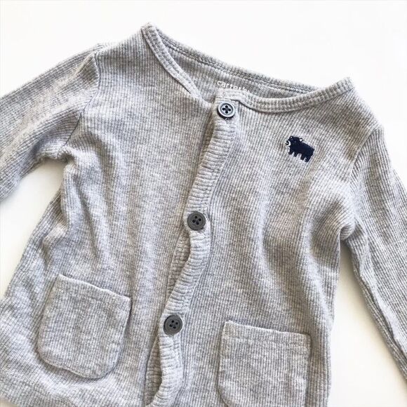 Carters gray ribbed top/bottom set VGUC 3 months - Picture 2 of 5